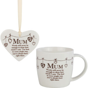 7006 Said With Sentiment Ceramic Mug And Heart Gift Set Mum