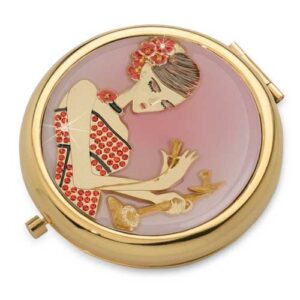 Yvette Jordan Compact Mirror Candlestick Call Gold