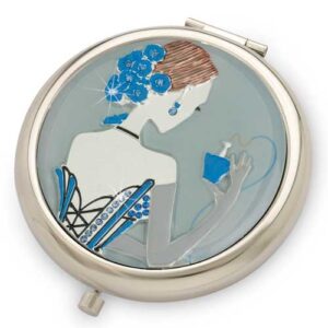 Yvette Jordan Compact MirrorMademoiselle Blue Silver