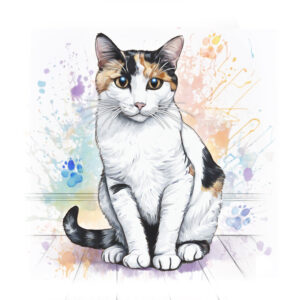 4 Calico Cat Coloured Base
