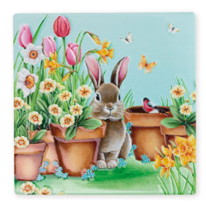Bunny With Flower Pots Coasters B2B
